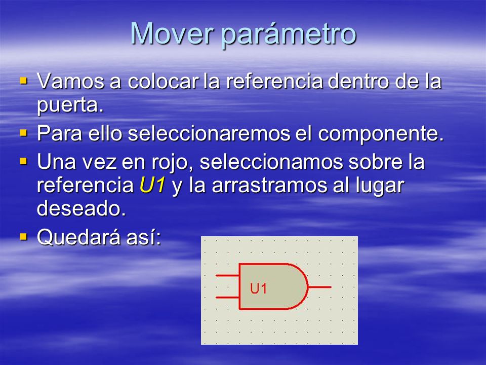 Mover parámetro Vamos a colocar la referencia dentro de la puerta.