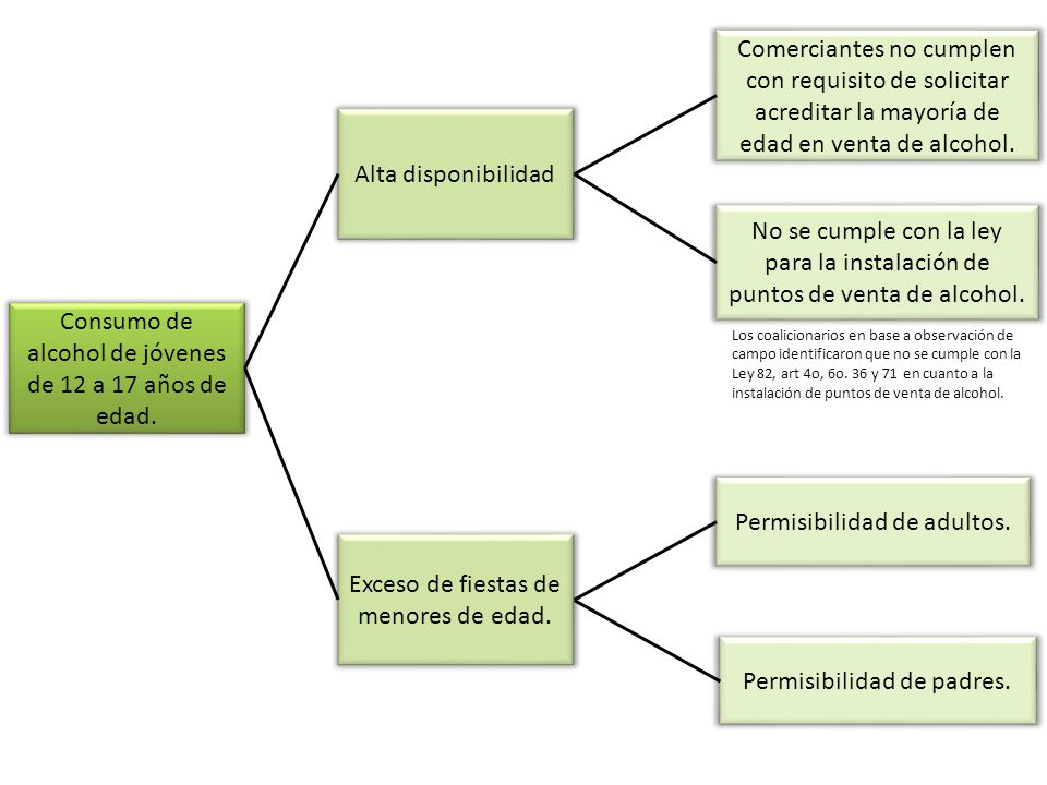Consumo de alcohol de jóvenes de 12 a 17 años de edad.
