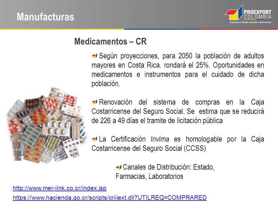 Manufacturas Medicamentos – CR