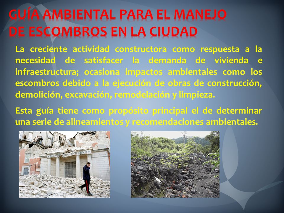 GUÍA AMBIENTAL PARA EL MANEJO DE ESCOMBROS EN LA CIUDAD