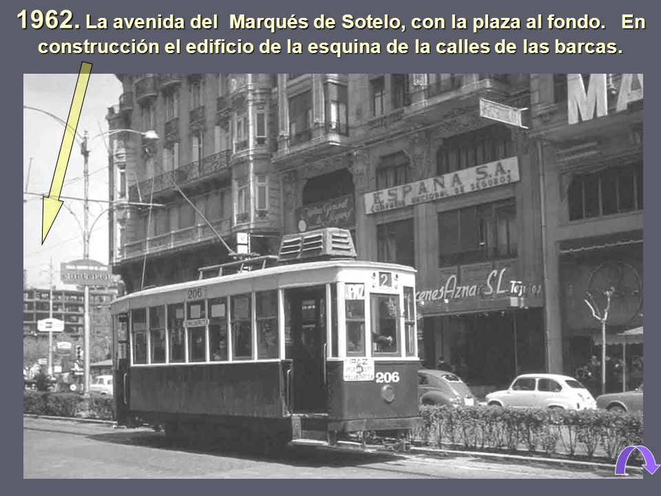 1962. La avenida del Marqués de Sotelo, con la plaza al fondo