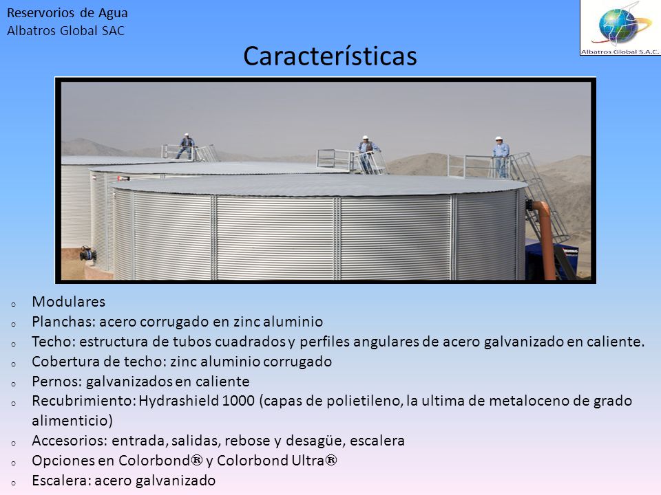 Características Modulares Planchas: acero corrugado en zinc aluminio