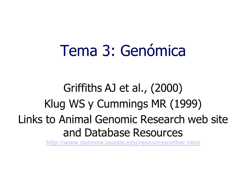 Links to Animal Genomic Research web site and Database Resources