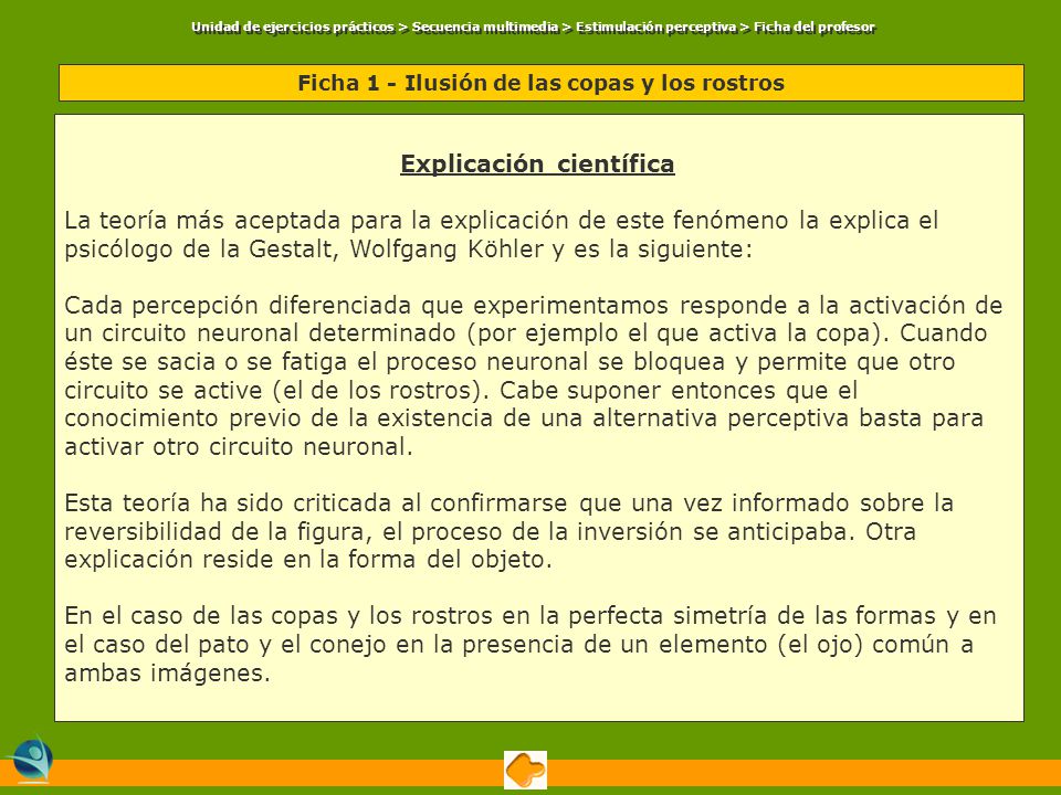Ficha 1 - Ilusión de las copas y los rostros Explicación científica