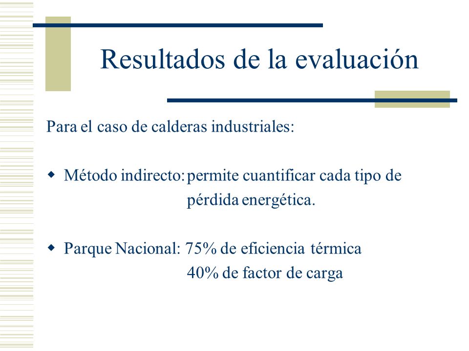 Resultados de la evaluación