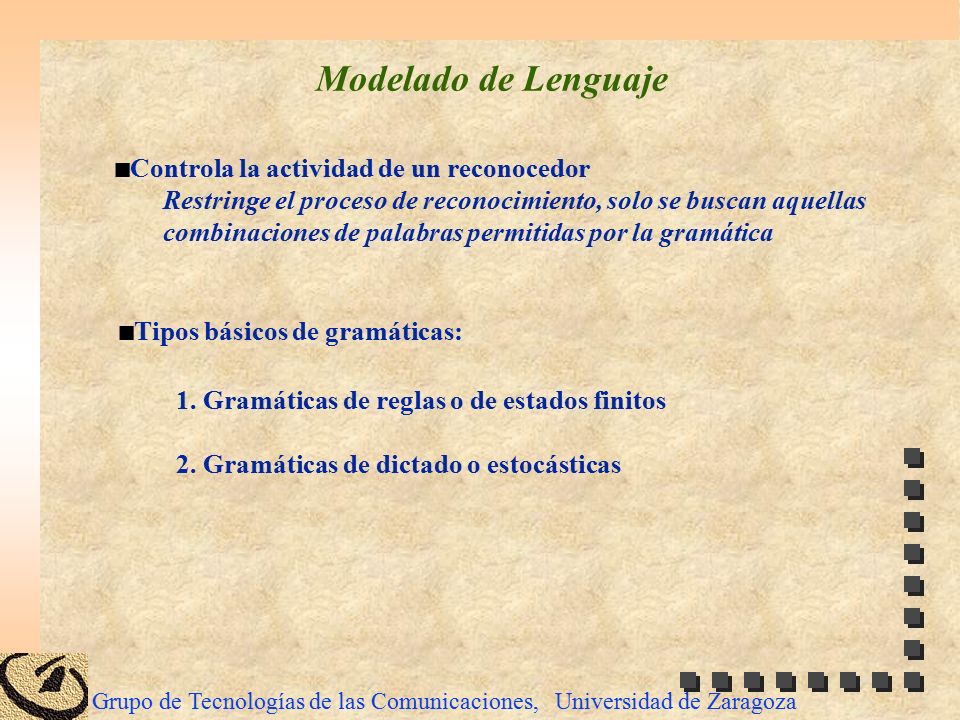 Modelado de Lenguaje Controla la actividad de un reconocedor