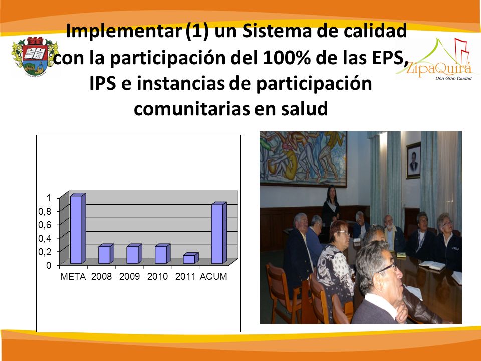 Implementar (1) un Sistema de calidad con la participación del 100% de las EPS, IPS e instancias de participación comunitarias en salud