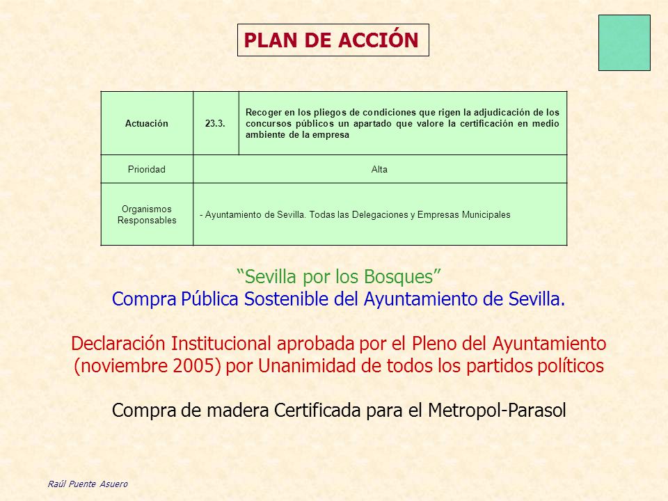 PLAN DE ACCIÓN Sevilla por los Bosques