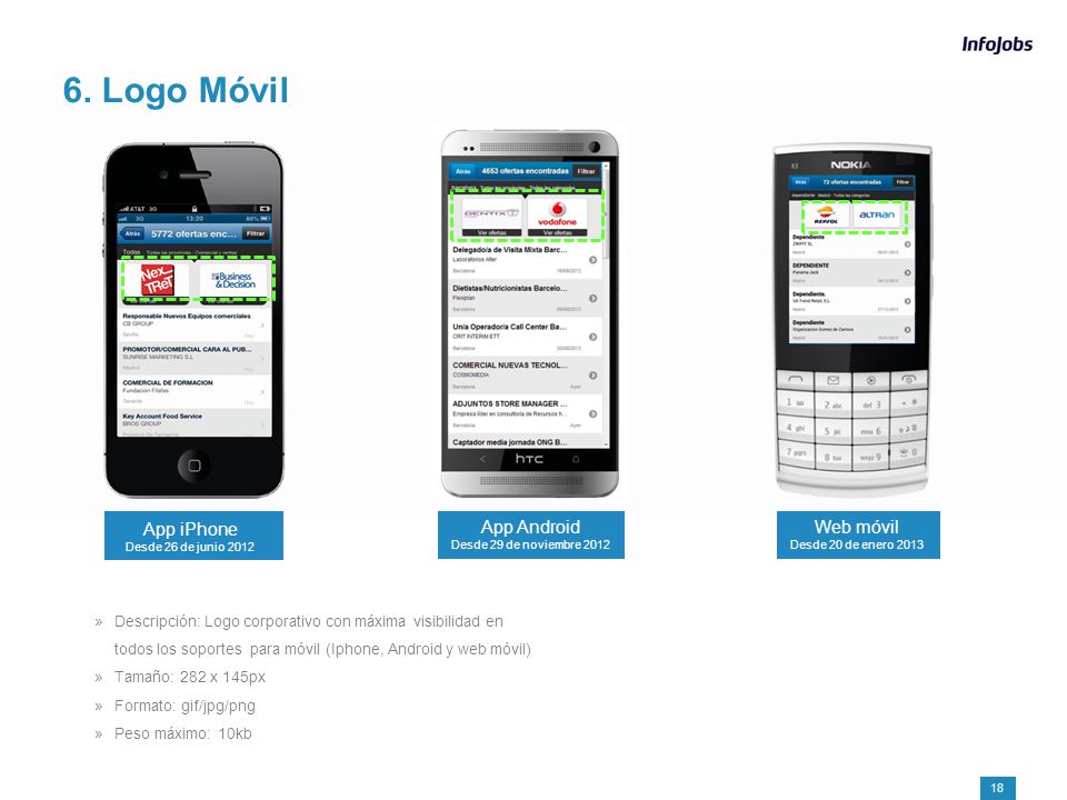 6. Logo Móvil a App iPhone App Android Web móvil