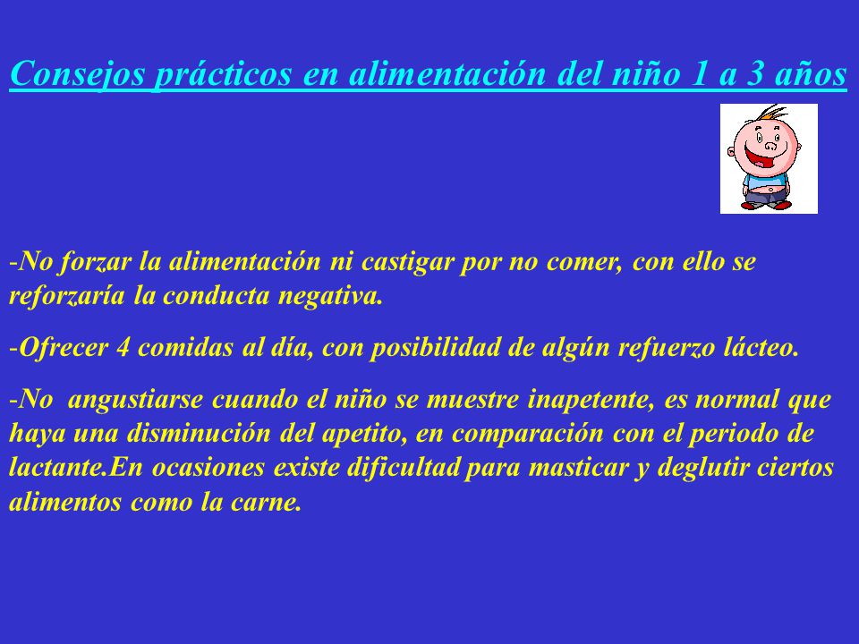 Consejos prácticos en alimentación del niño 1 a 3 años
