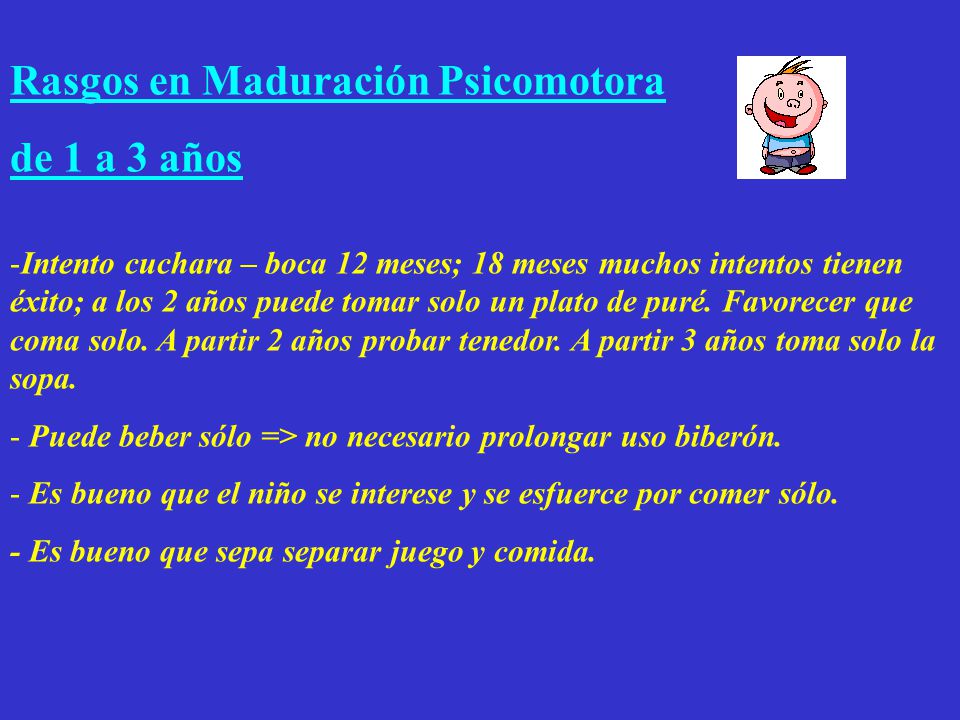 Rasgos en Maduración Psicomotora de 1 a 3 años