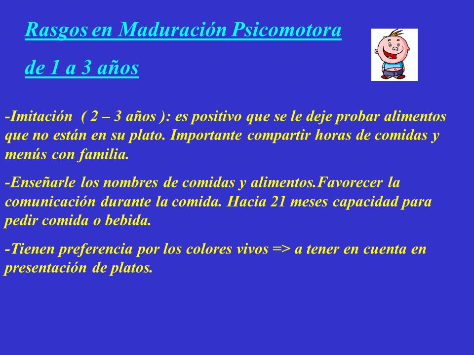 Rasgos en Maduración Psicomotora de 1 a 3 años