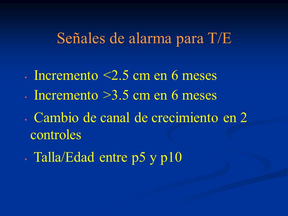 Señales de alarma para T/E