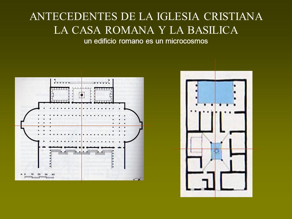 ANTECEDENTES DE LA IGLESIA CRISTIANA LA CASA ROMANA Y LA BASILICA un edificio romano es un microcosmos