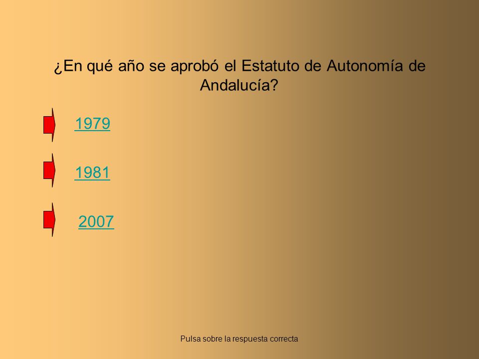 ¿En qué año se aprobó el Estatuto de Autonomía de Andalucía