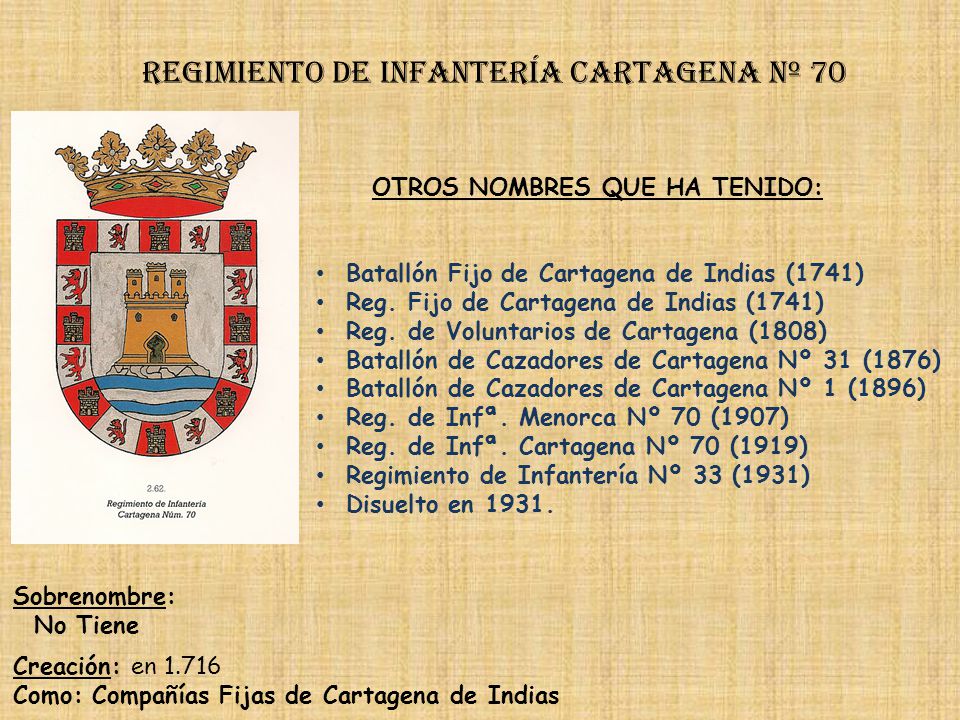 Regimiento de Infantería cartagena nº 70