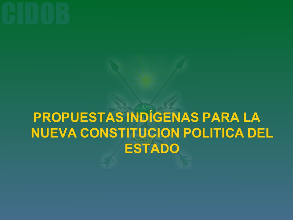 PROPUESTAS INDÍGENAS PARA LA NUEVA CONSTITUCION POLITICA DEL ESTADO