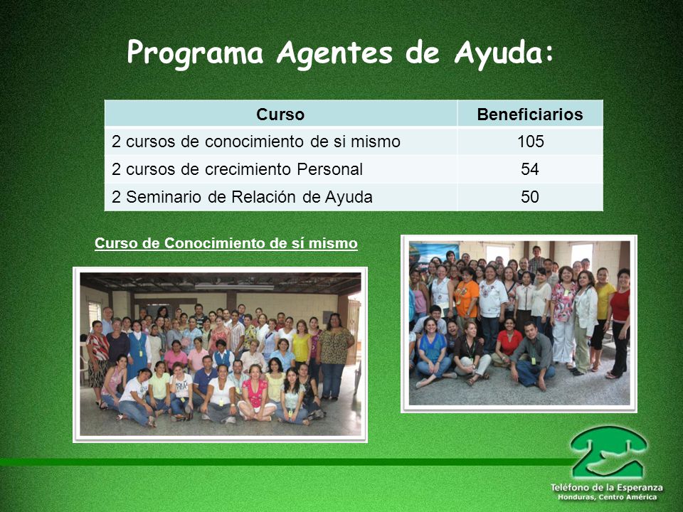 Programa Agentes de Ayuda: Curso de Conocimiento de sí mismo