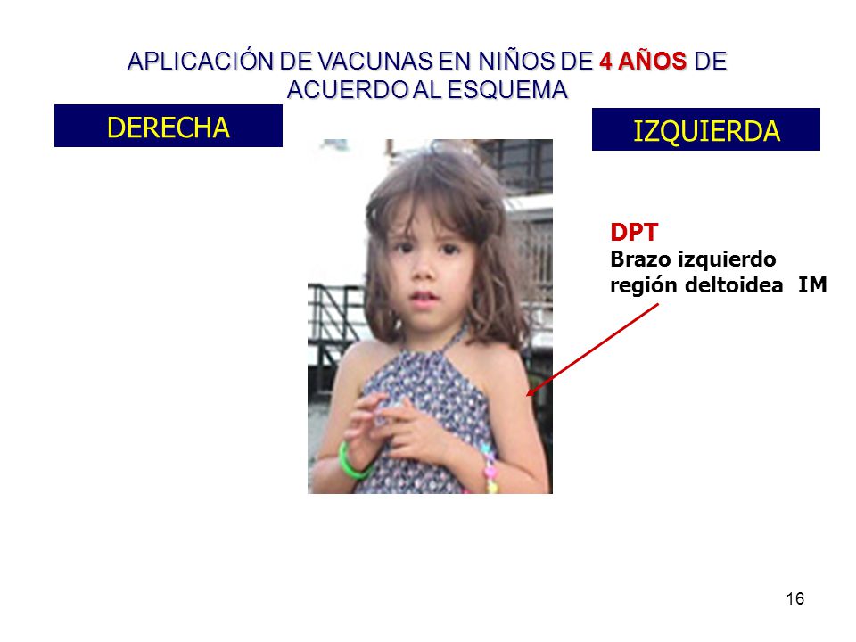 APLICACIÓN DE VACUNAS EN NIÑOS DE 4 AÑOS DE ACUERDO AL ESQUEMA