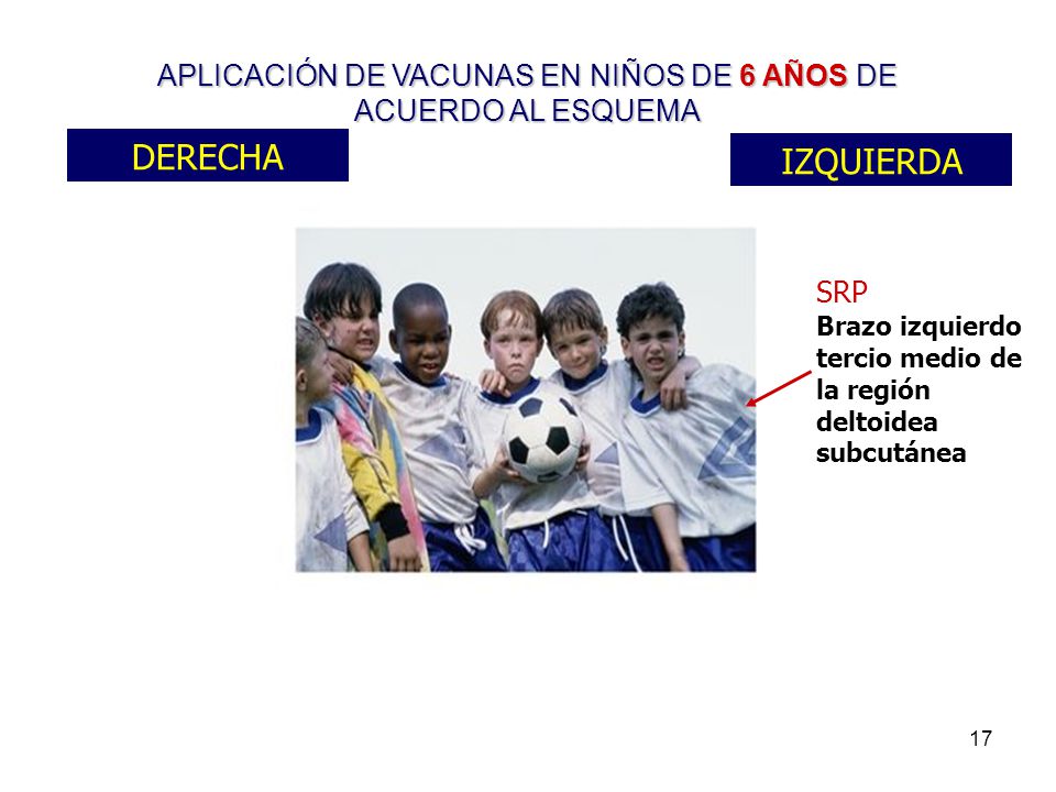 APLICACIÓN DE VACUNAS EN NIÑOS DE 6 AÑOS DE ACUERDO AL ESQUEMA