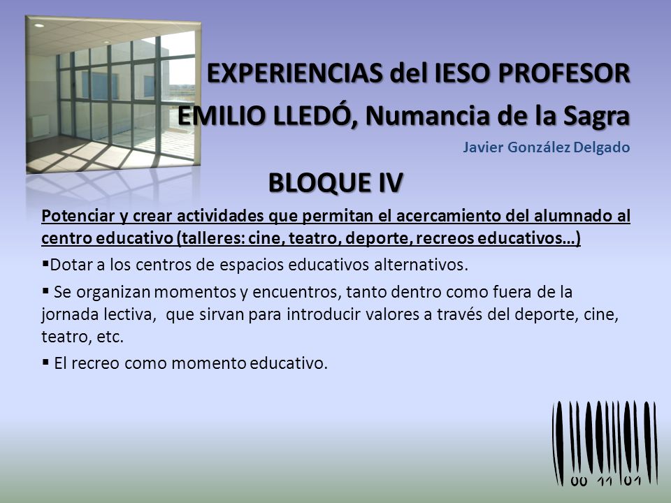 EXPERIENCIAS del IESO PROFESOR EMILIO LLEDÓ, Numancia de la Sagra