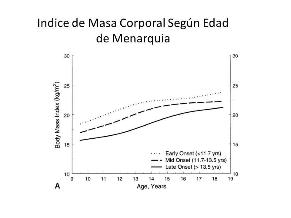 Indice de Masa Corporal Según Edad de Menarquia
