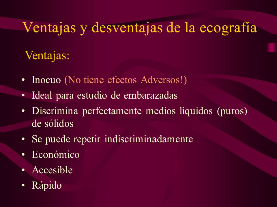 Ventajas y desventajas de la ecografía