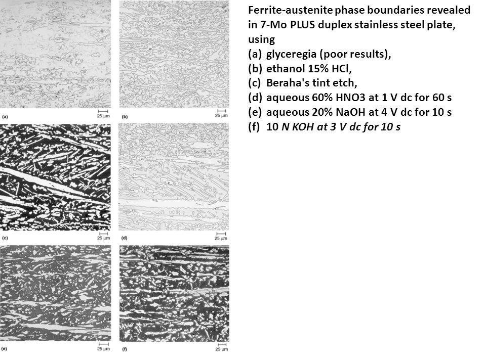 Ferrite-austenite phase boundaries revealed in 7-Mo PLUS duplex stainless steel plate, using