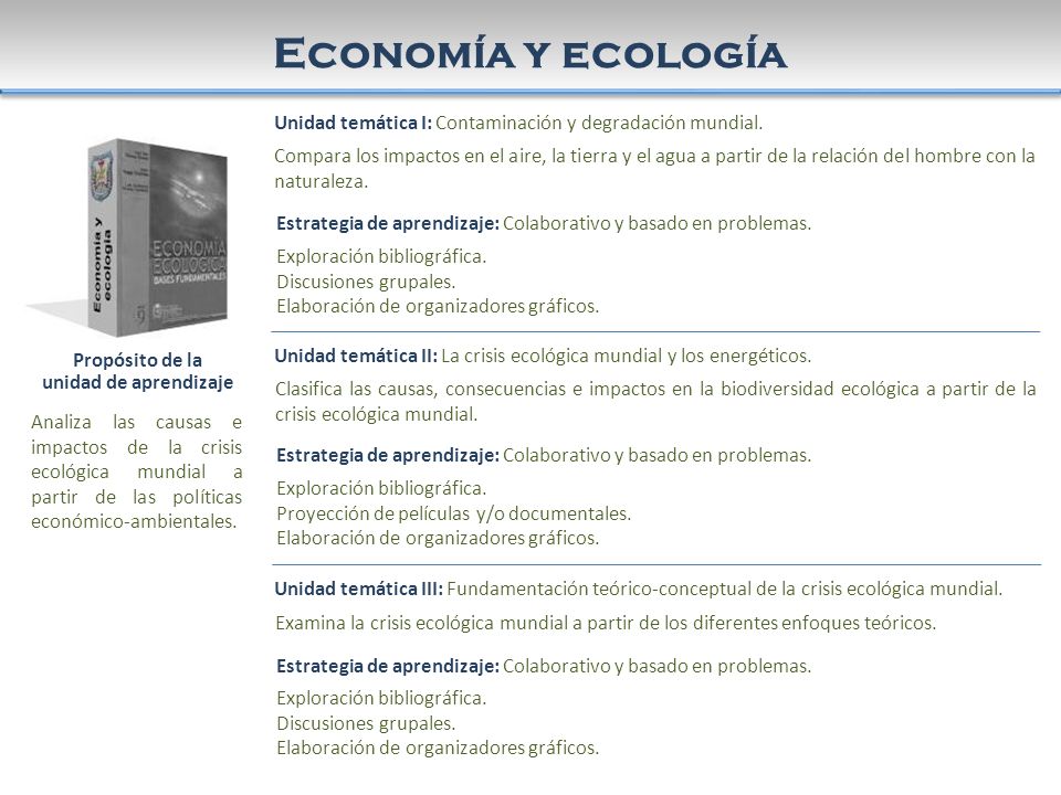 Economía y ecología Unidad temática I: Contaminación y degradación mundial.