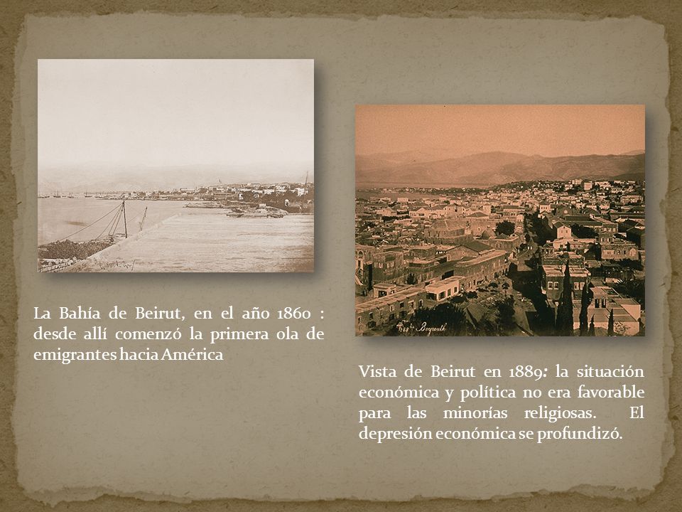 La Bahía de Beirut, en el año 1860 : desde allí comenzó la primera ola de emigrantes hacia América