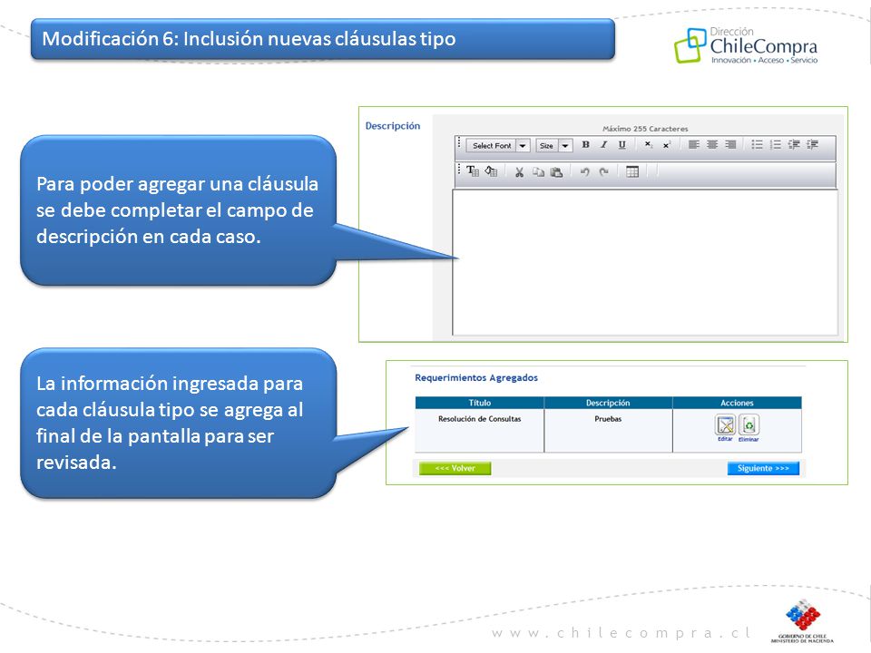 Modificación 6: Inclusión nuevas cláusulas tipo