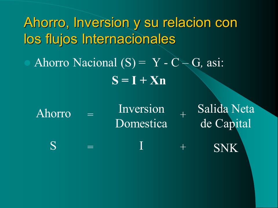 Ahorro, Inversion y su relacion con los flujos Internacionales