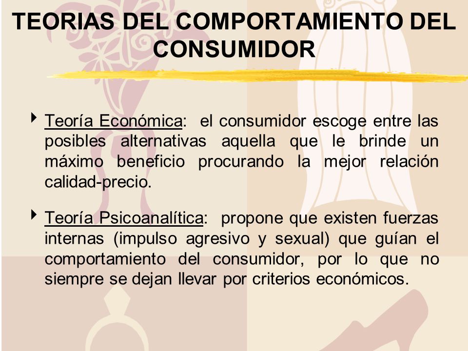 TEORIAS DEL COMPORTAMIENTO DEL CONSUMIDOR