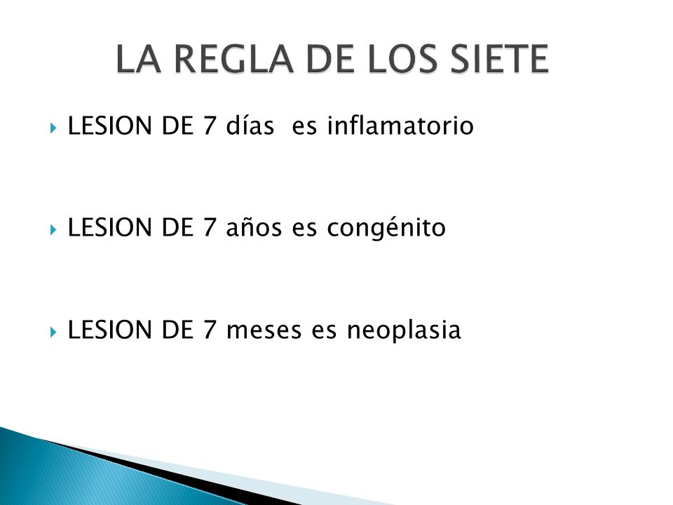 LA REGLA DE LOS SIETE LESION DE 7 días es inflamatorio