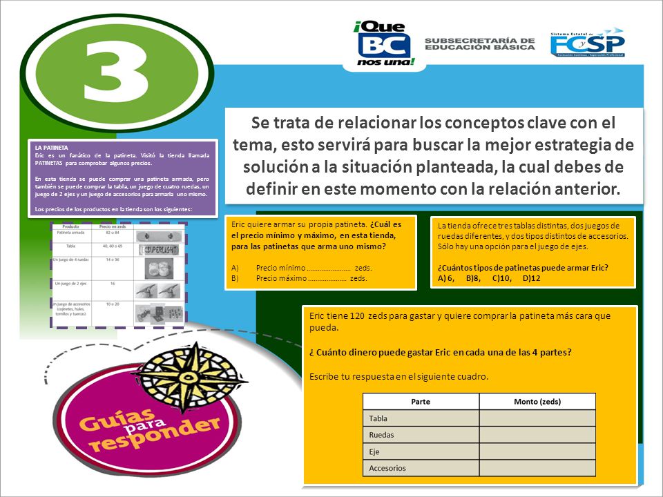 Se trata de relacionar los conceptos clave con el tema, esto servirá para buscar la mejor estrategia de solución a la situación planteada, la cual debes de definir en este momento con la relación anterior.