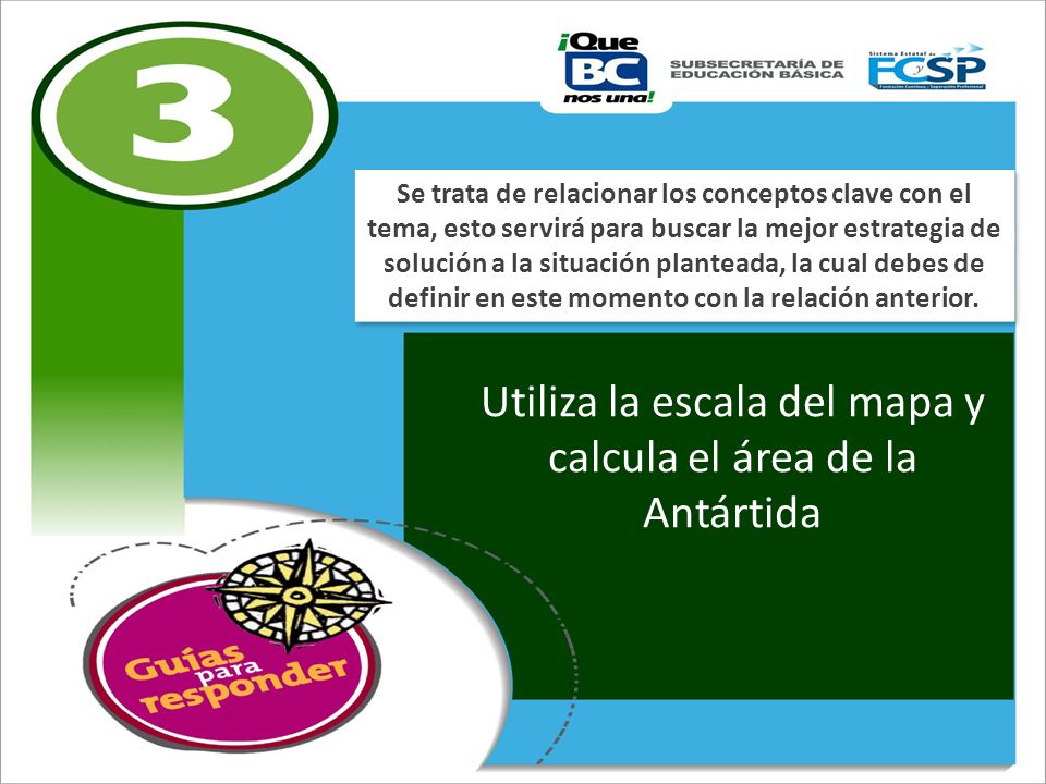 Utiliza la escala del mapa y calcula el área de la Antártida