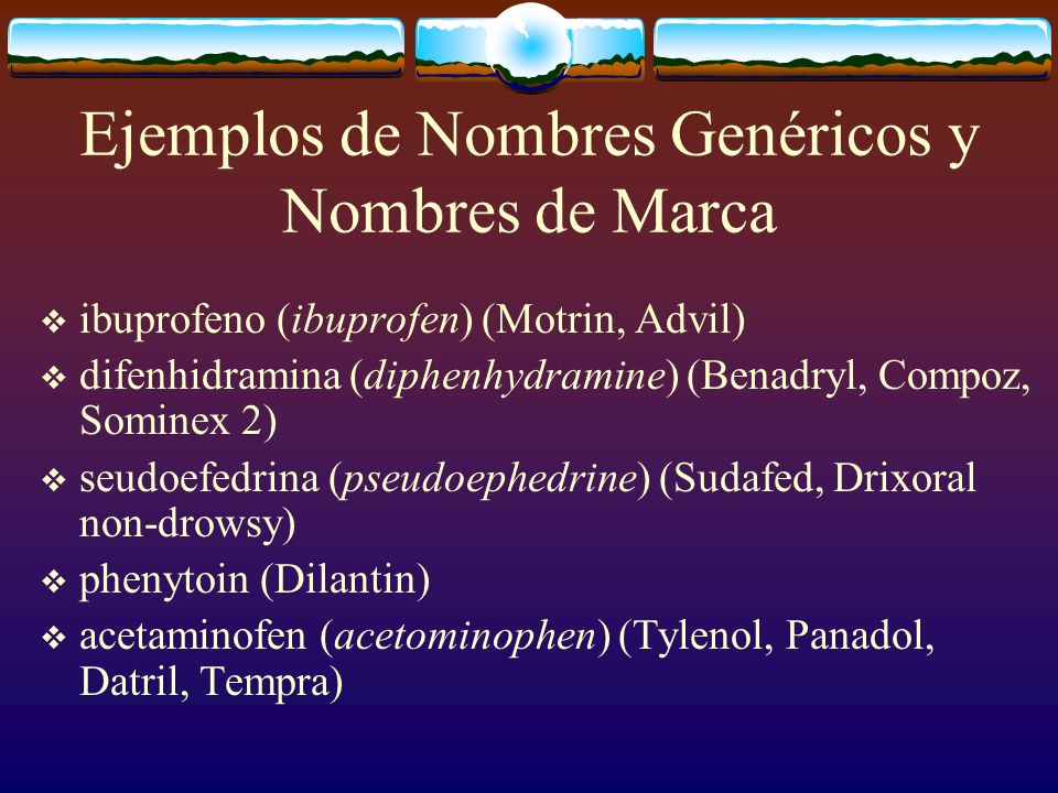 Ejemplos de Nombres Genéricos y Nombres de Marca