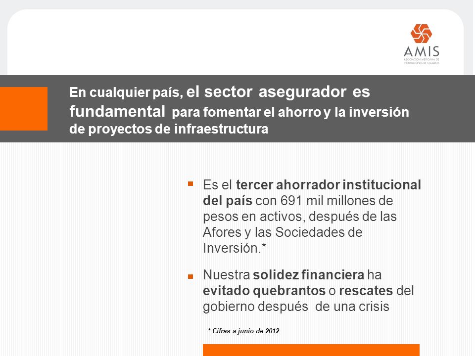 En cualquier país, el sector asegurador es fundamental para fomentar el ahorro y la inversión de proyectos de infraestructura