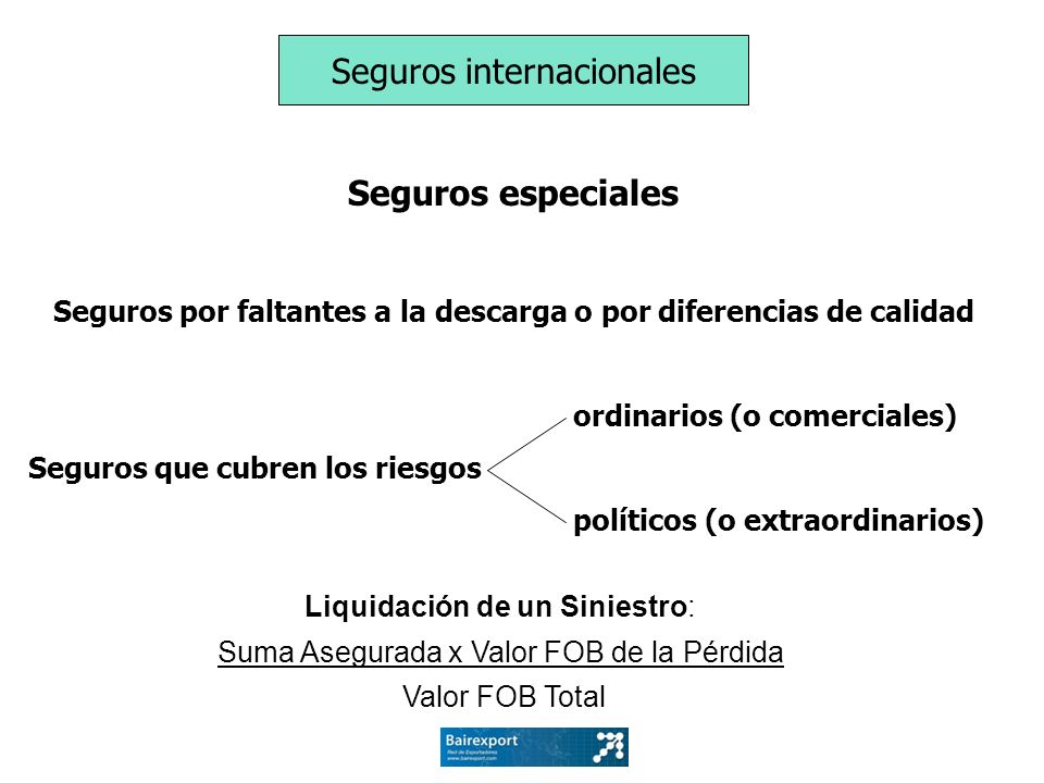 Seguros por faltantes a la descarga o por diferencias de calidad