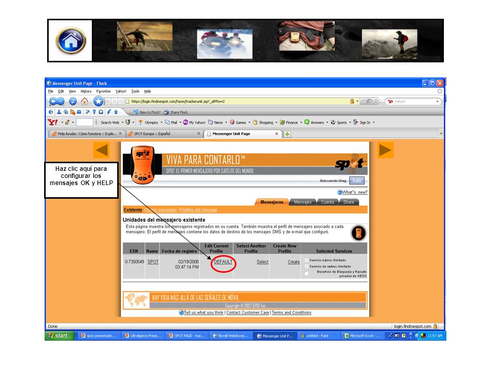 Haz clic aquí para configurar los mensajes OK y HELP