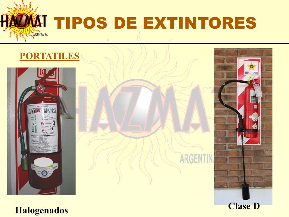 TIPOS DE EXTINTORES PORTATILES Clase D Halogenados