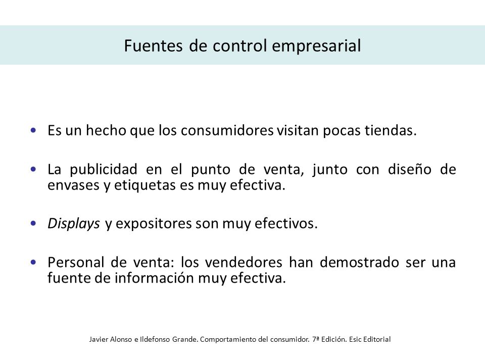 Fuentes de control empresarial