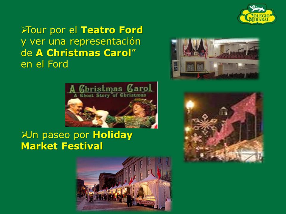 Tour por el Teatro Ford y ver una representación de A Christmas Carol en el Ford