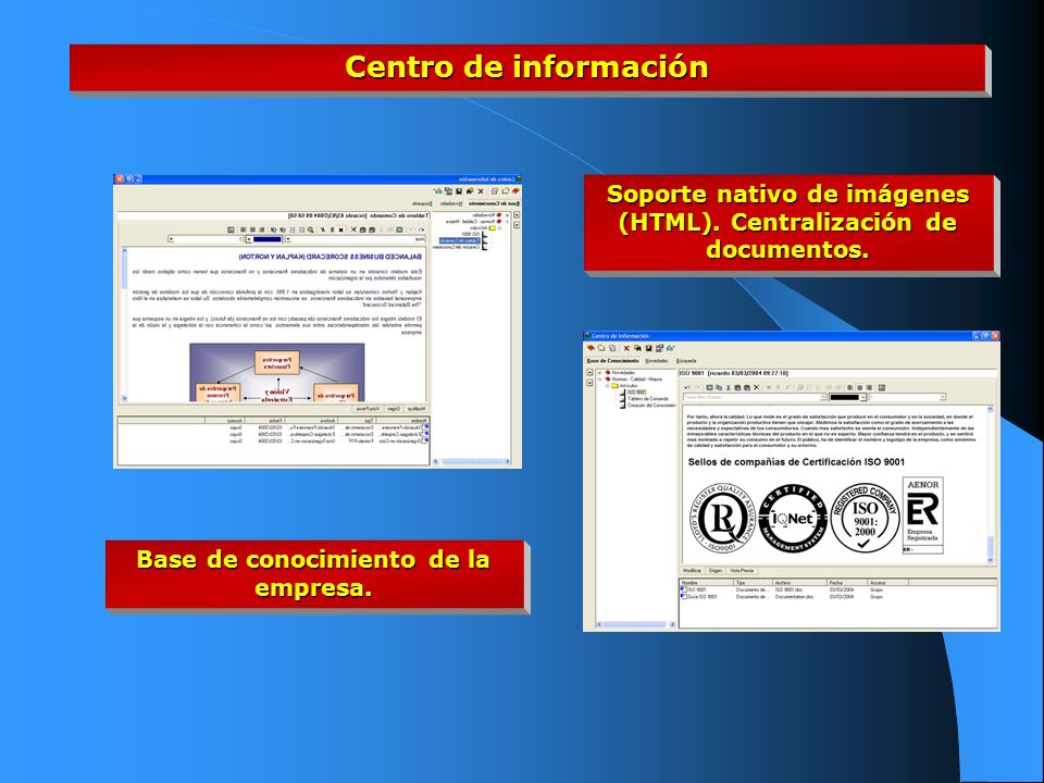 Centro de información Soporte nativo de imágenes (HTML).