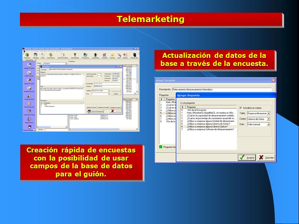 Actualización de datos de la base a través de la encuesta.