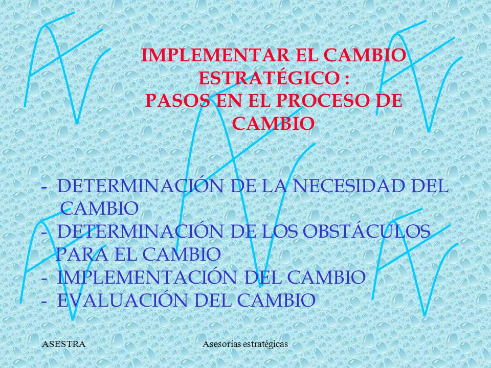 IMPLEMENTAR EL CAMBIO ESTRATÉGICO : PASOS EN EL PROCESO DE CAMBIO