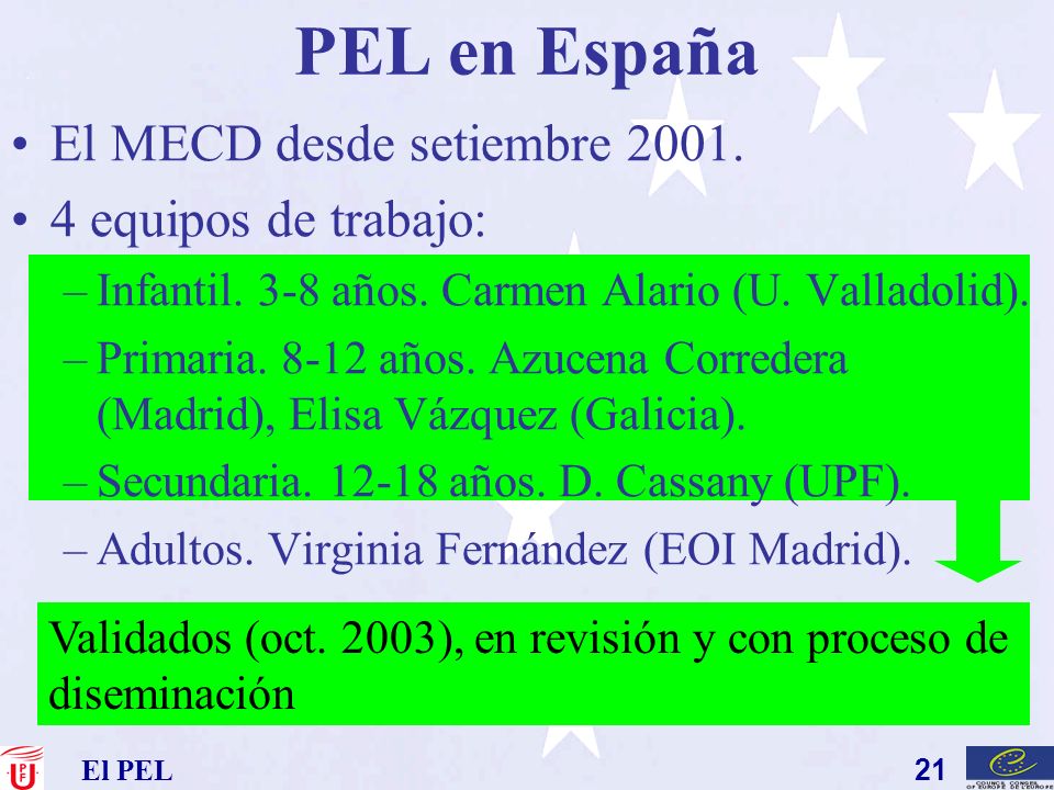 PEL en España El MECD desde setiembre equipos de trabajo: