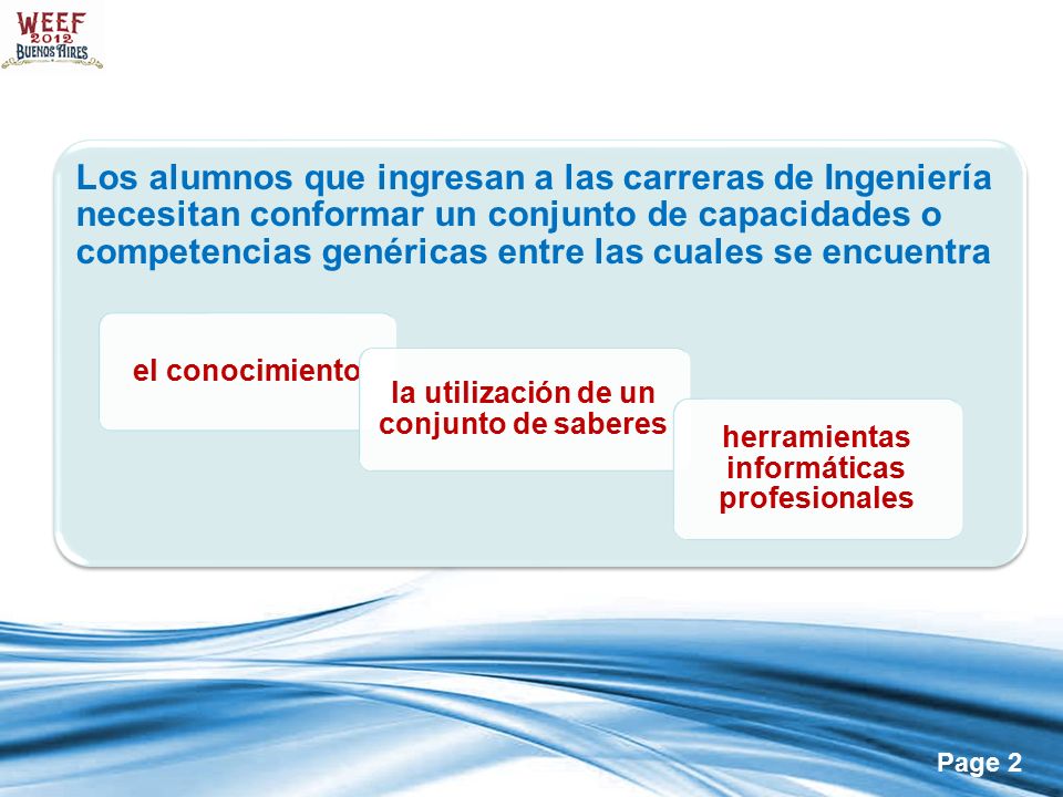Los alumnos que ingresan a las carreras de Ingeniería necesitan conformar un conjunto de capacidades o competencias genéricas entre las cuales se encuentra