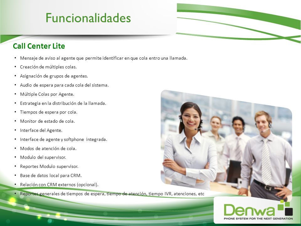 Funcionalidades Call Center Lite