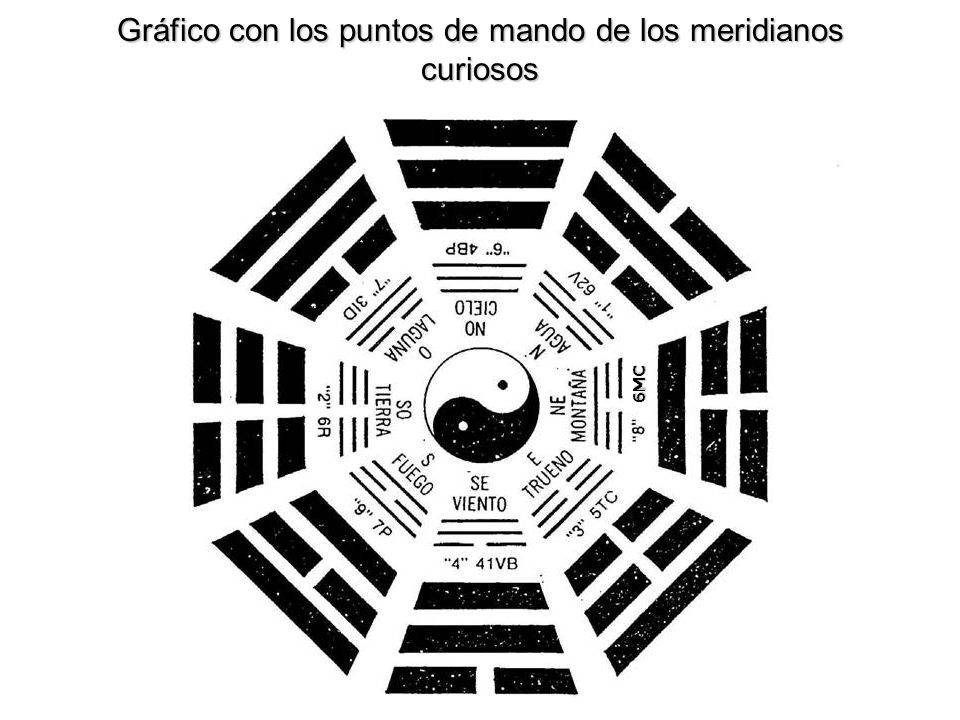 Gráfico con los puntos de mando de los meridianos curiosos